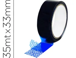 Ruban adhesif q-connect de securite bleu rouleau 35mx33mm