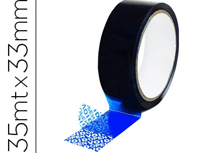 Ruban adhesif q-connect de securite bleu rouleau 35mx33mm