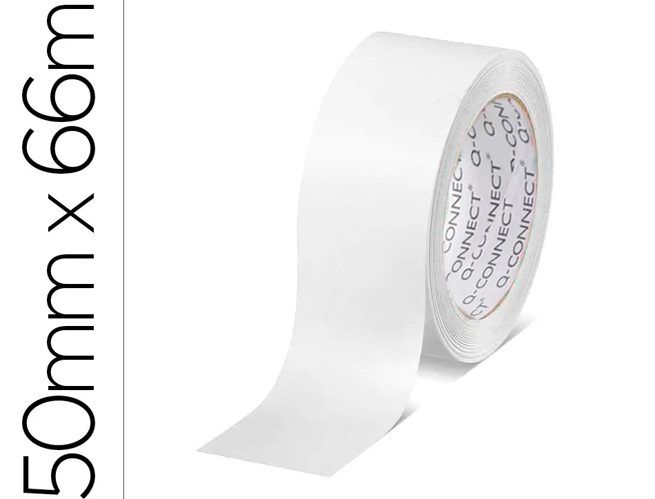 Ruban adhesif q-connect economique special emballage haute adherence 50mmx66m coloris blanc