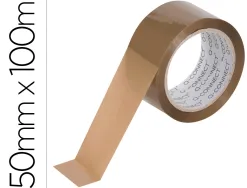Ruban adhesif q-connect polypropylene 100mx50mm pour un emballage silencieux coloris havane