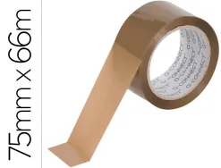 Ruban adhesif q-connect polypropylene 45 microns 66mx75mm pour emballage coloris havane