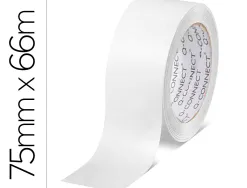 Ruban adhesif q-connect polypropylene 45 microns 66mx75mm pour emballage coloris blanc