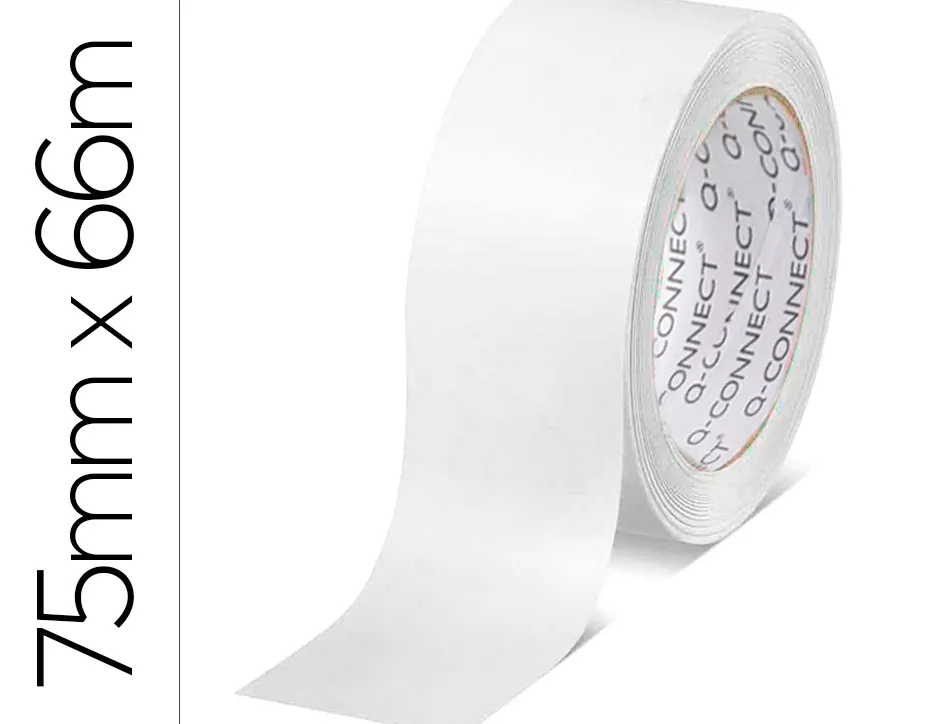 Ruban adhesif q-connect polypropylene 45 microns 66mx75mm pour emballage coloris blanc