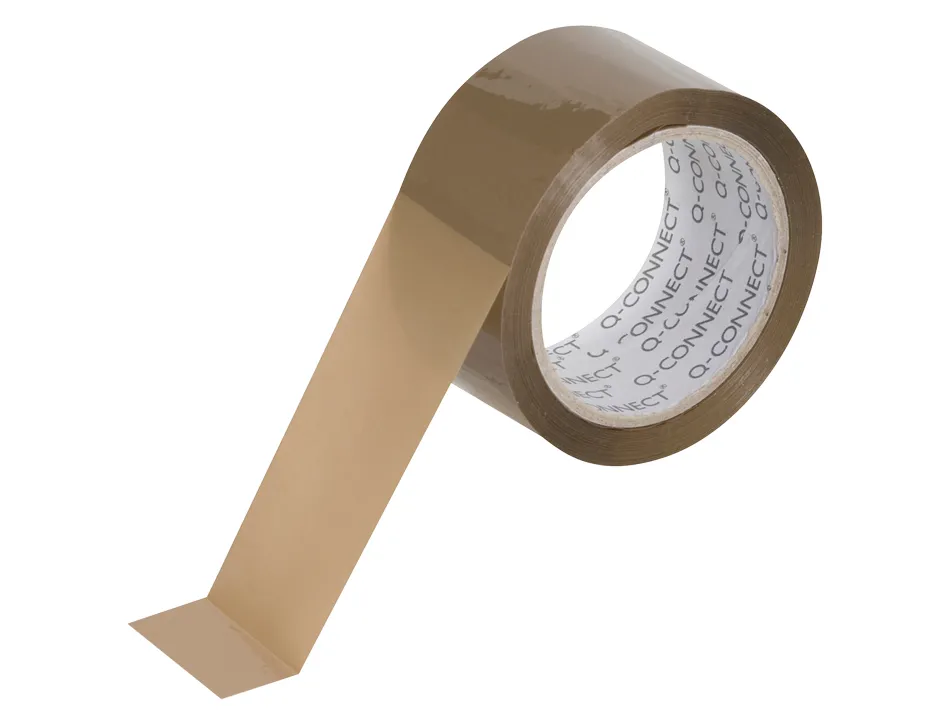Ruban adhesif q-connect polypropylene 60 microns sans solvant recyclable silencieux 50mmx66m coloris havane