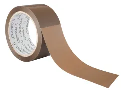 Ruban adhesif q-connect polypropylene 60 microns sans solvant recyclable silencieux 50mmx66m coloris havane