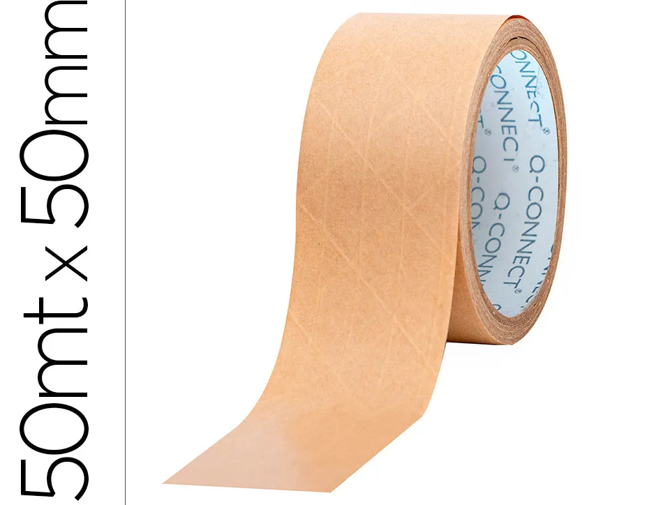 Ruban adhesif q-connect pour emballage kraft renforce 50mx50mm