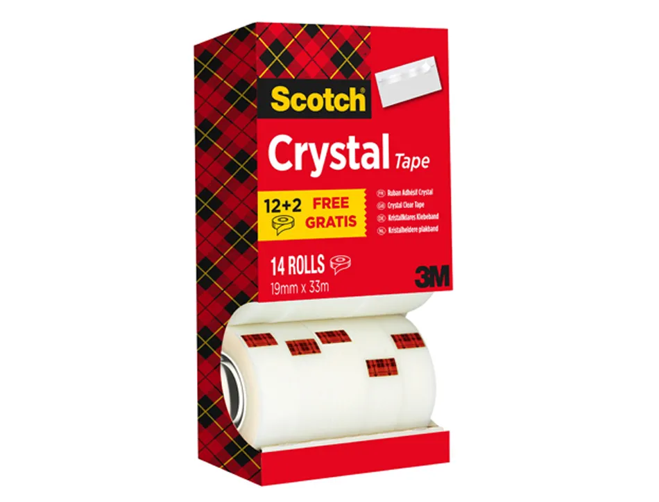Ruban adhesif scotch cristal multipack de 14 rouleau 19mm x 33