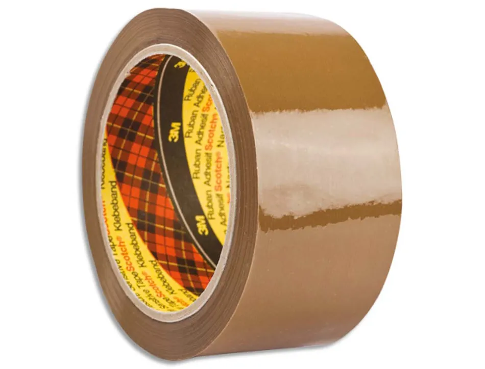 Ruban adhesif scotch emballage polypropylene silencieux 50x66m paquet 6 rouleaux coloris havane