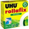 Ruban adhesif uhu rollafix invisible 19mmx33m