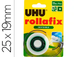 Ruban adhesif uhu rollafix invisible avec devidoir 25mx19mm