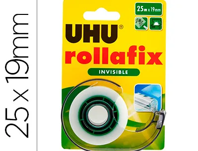 Ruban adhesif uhu rollafix invisible avec devidoir 25mx19mm