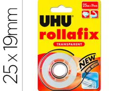 Ruban adhesif uhu rollafix transparent avec devidoir 25mx19mm