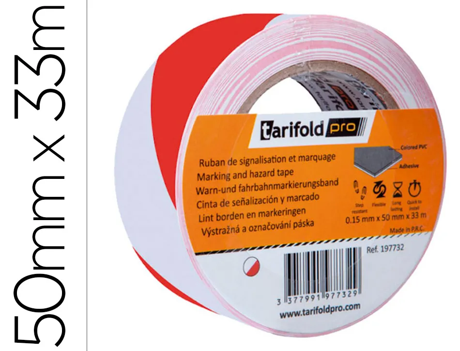 Ruban adh.secu.50mmx33m rouge/