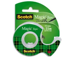 Ruban adhésif invisible scotch magic 810 permet écrire carte photocopie 19mmx7.5m dévidoir