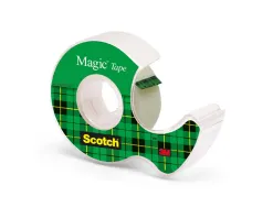 Ruban adhésif invisible scotch magic 810 permet écrire carte photocopie 19mmx7.5m dévidoir
