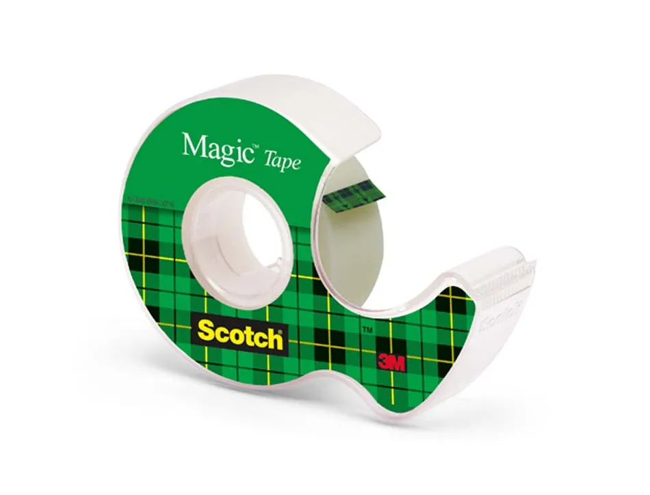 Ruban adhésif invisible scotch magic 810 permet écrire carte photocopie 19mmx7.5m dévidoir