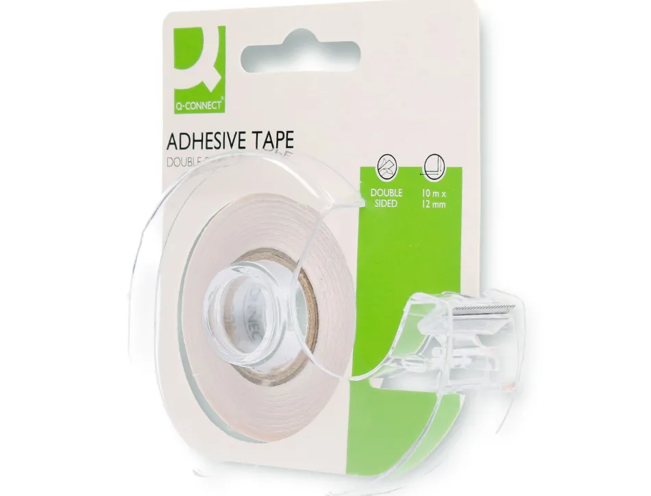 Ruban adhésif q-connect double face 10mx12mm avec dévidoir