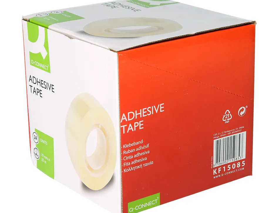 Ruban adhésif q-connect 33mx19mm sachet cellophane
