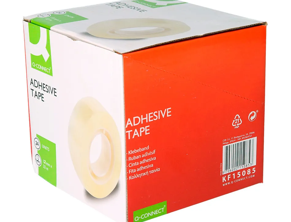 Ruban adhésif q-connect 33mx12mm sachet cellophane