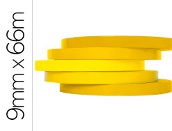 Ruban adhésif q-connect scelleuse sac 9mmx66m coloris jaune