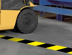 Ruban adhésif q-connect sécurisé ruban signalisation résistant 48mmx20m coloris noir/jaune