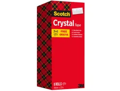 Ruban adhésif scotch crystal 600 19mmx33m pack économique 8 rouleaux