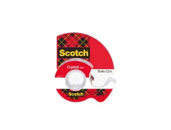 Ruban adhésif scotch crystal transparent dévidoir carte 19mmx7.5m