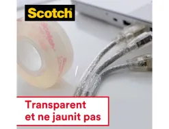 Ruban adhésif scotch crystal transparent dévidoir carte 19mmx7.5m