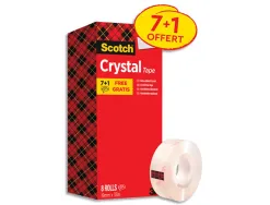 Ruban adhésif scotch crystal 600 19mmx33m boîte individuelle