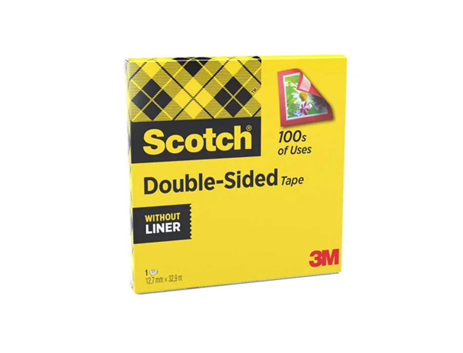 Ruban adhésif scotch double face 665 sans intercalaire 12mmx33m