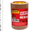Ruban adhésif scotch heavy emballage 57 microns 50mmx66m coloris havane lot de 3u