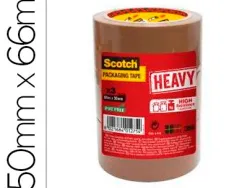 Ruban adhésif scotch heavy emballage 57 microns 50mmx66m coloris havane lot de 3u