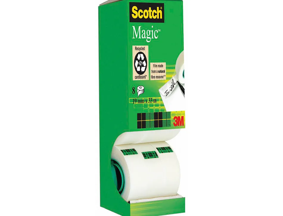 Ruban adhésif scotch magic 81019m mx33m tour 8 rouleaux dont1 gratuit