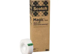 Ruban adhésif scotch magic green invisible recyclé 19mmx33m tour 9 rouleaux