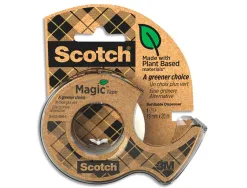 Ruban adhésif scotch magic green invisible recyclé 19mmx33m tour 9 rouleaux