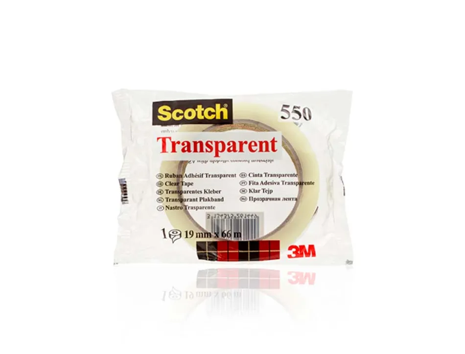 Ruban adhésif scotch transparent résistant 19mmx66m sachet