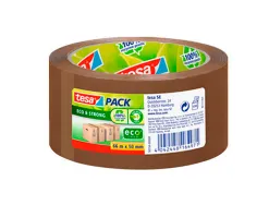 Ruban adhésif tesapack eco&strong emballage polypropylène très solide 100% plastique recyclé 50mmx66m havane