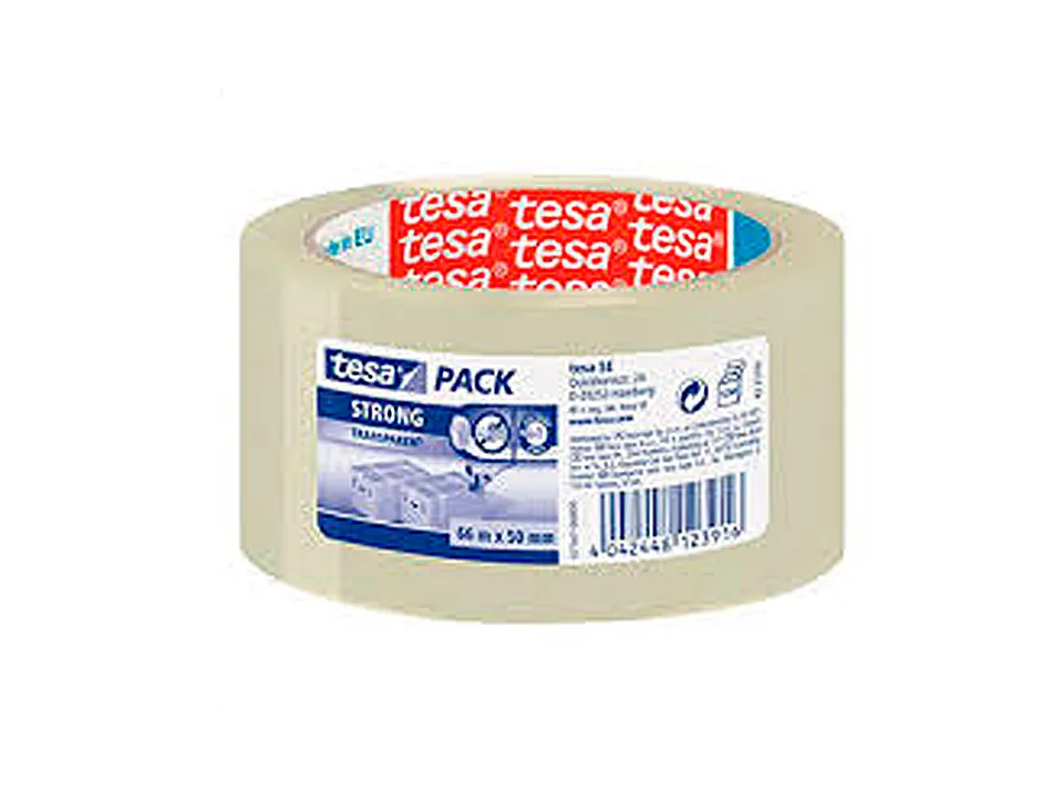 Ruban adhésif tesapack strong emballage polypropylène solide résistant déchirement silencieux 50mmx66m transparent