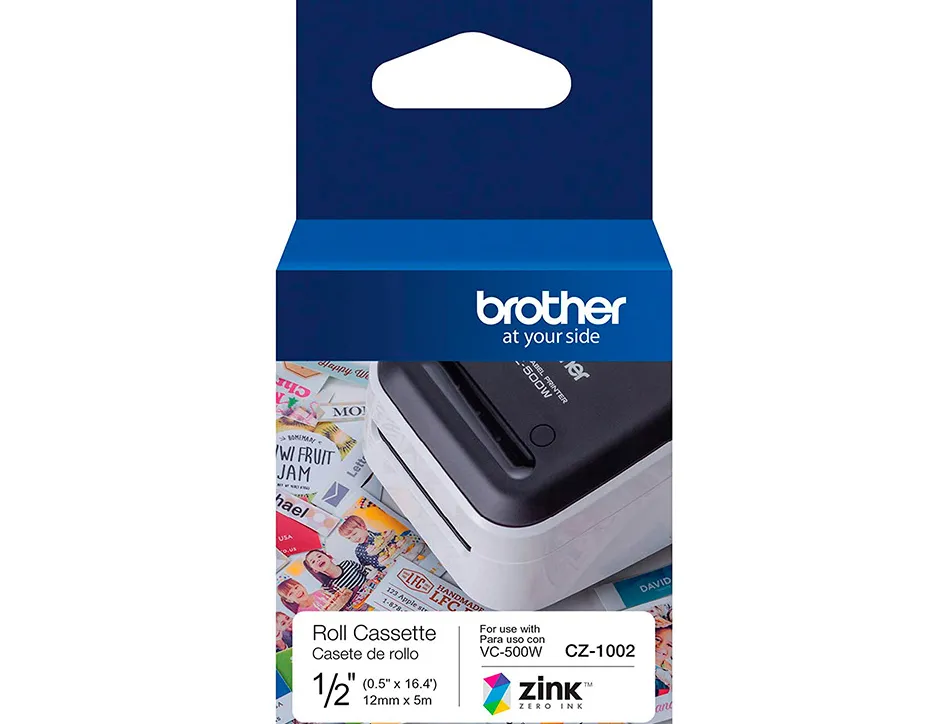 Ruban brother cz1002 12mm/5m etiquette impression couleur