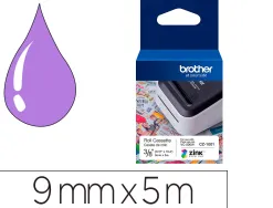Ruban brother cz1001 9mm/5m etiquetee impression couleur