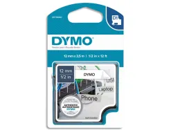 Ruban d1 nylon flexible dymo 12 mm x 3,5 m noir blanc