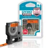 Ruban dymo d1 polyester adhésif permanent 12mmx3m noir/orange