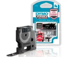 Ruban dymo d1 polyester adhésif permanent 12mmx3m blanc/noir