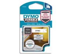 Ruban dymo d1 polyester adhésif permanent 12mmx5.5m noir/blanc