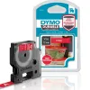 Ruban dymo d1 polyester adhésif permanent 12mmx3m blanc/rouge