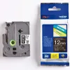 Ruban laminé tze pour titreuse brother p-touch tze335 12mm coloris impression blanc/noir