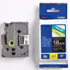 Ruban laminé tze pour titreuse brother p-touch tze345 18mm coloris impression blanc/noir