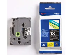 Ruban laminé tze pour titreuse brother p-touch tze345 18mm coloris impression blanc/noir