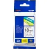 Ruban laminé tze pour titreuse brother p-touch tze141 18mm coloris impression noir/transparent
