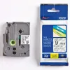 Ruban laminé tze pour titreuse brother p-touch tze121 9mm coloris impression noir/transparent